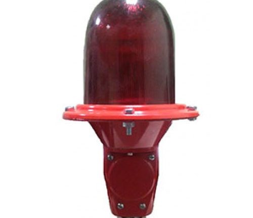 Заградительный огонь СДЗО-05-1 красного цвета в алюминиевом корпусе со стеклянным светофильтром.